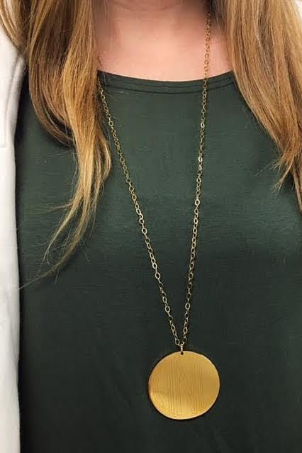 Engravable Disc Necklace - Allyanna GiftsMONOGRAM + ENGRAVING