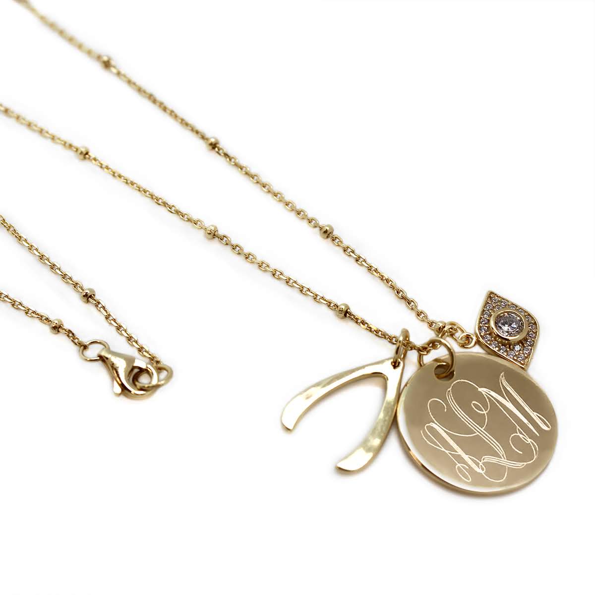 Engravable Eye x Lucky Bone Necklace - Allyanna GiftsNECKLACE