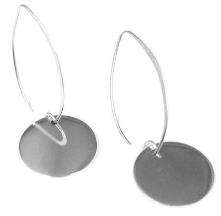 Engravable German Silver Circle Threader Earrings - Allyanna GiftsEARRINGS