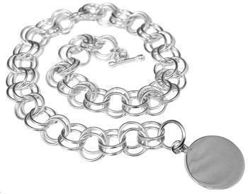 Engravable German Silver Double Link Necklace - Allyanna GiftsMONOGRAM + ENGRAVING