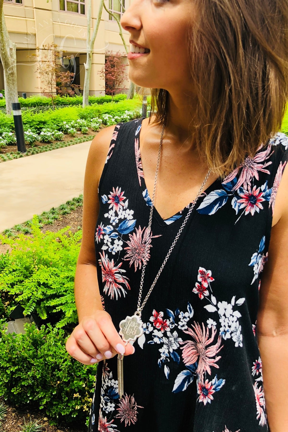 Engravable Quatrefoil Tassel Necklace - Allyanna GiftsMONOGRAM + ENGRAVING