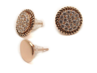 Engravable Sterling Silver Earrings w/ CZ Studs - Allyanna GiftsMONOGRAM + ENGRAVING