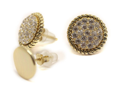 Engravable Sterling Silver Earrings w/ CZ Studs - Allyanna GiftsMONOGRAM + ENGRAVING