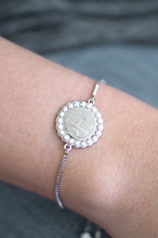 Engravable Sterling Silver Pearl Tassel Bracelet - Allyanna GiftsMONOGRAM + ENGRAVING