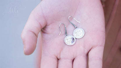 Engravable Sterling Silver Round CZ Drop Earrings - Allyanna GiftsMONOGRAM + ENGRAVING