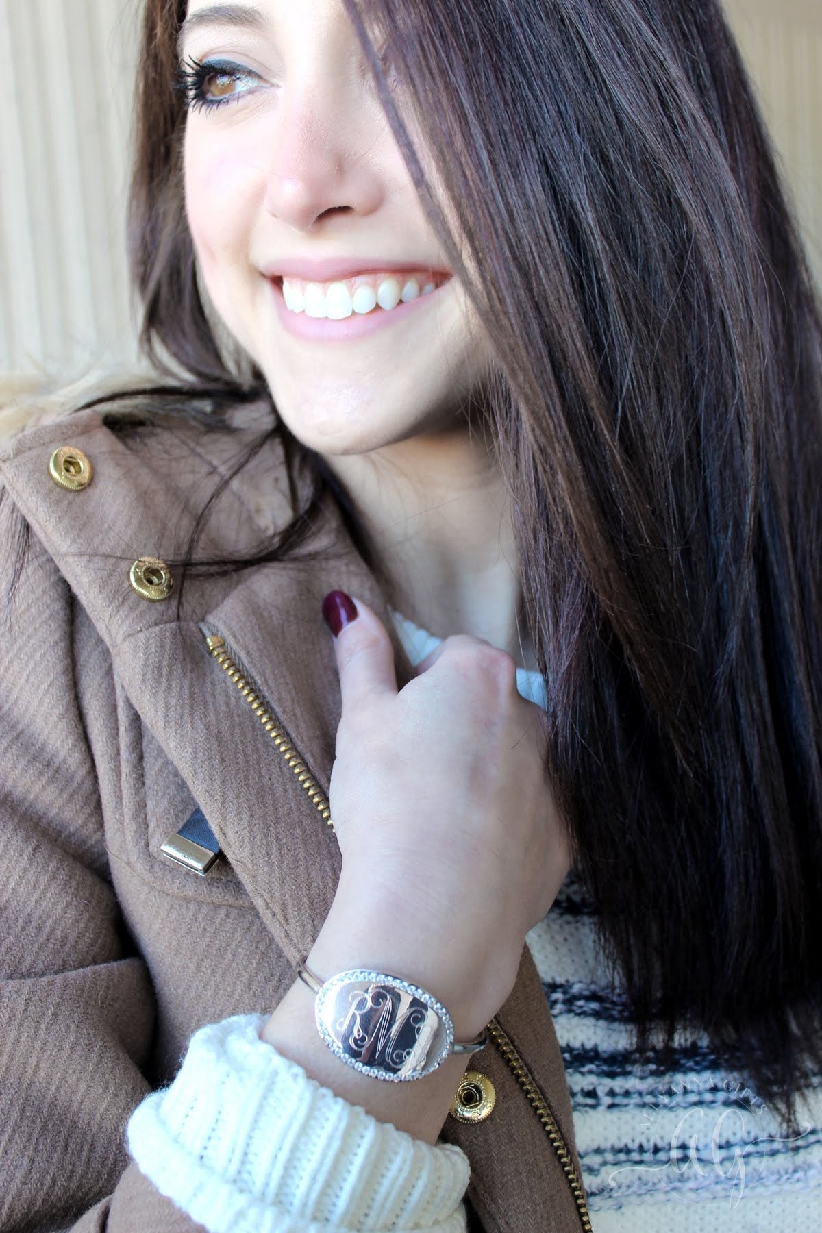 Engraved CZ Oval Bangle - Allyanna GiftsMONOGRAM + ENGRAVING