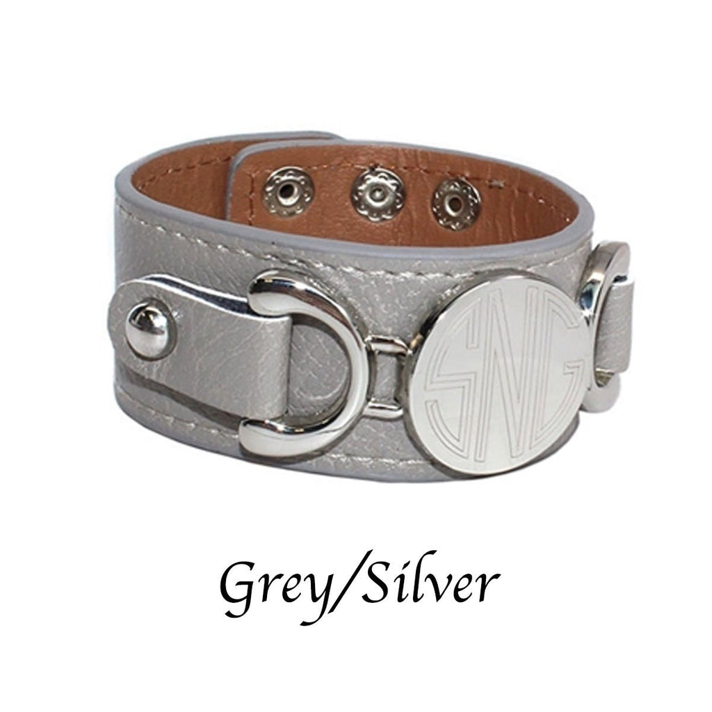 Engraved {faux} Leather Cuffs - Allyanna GiftsMONOGRAM + ENGRAVING