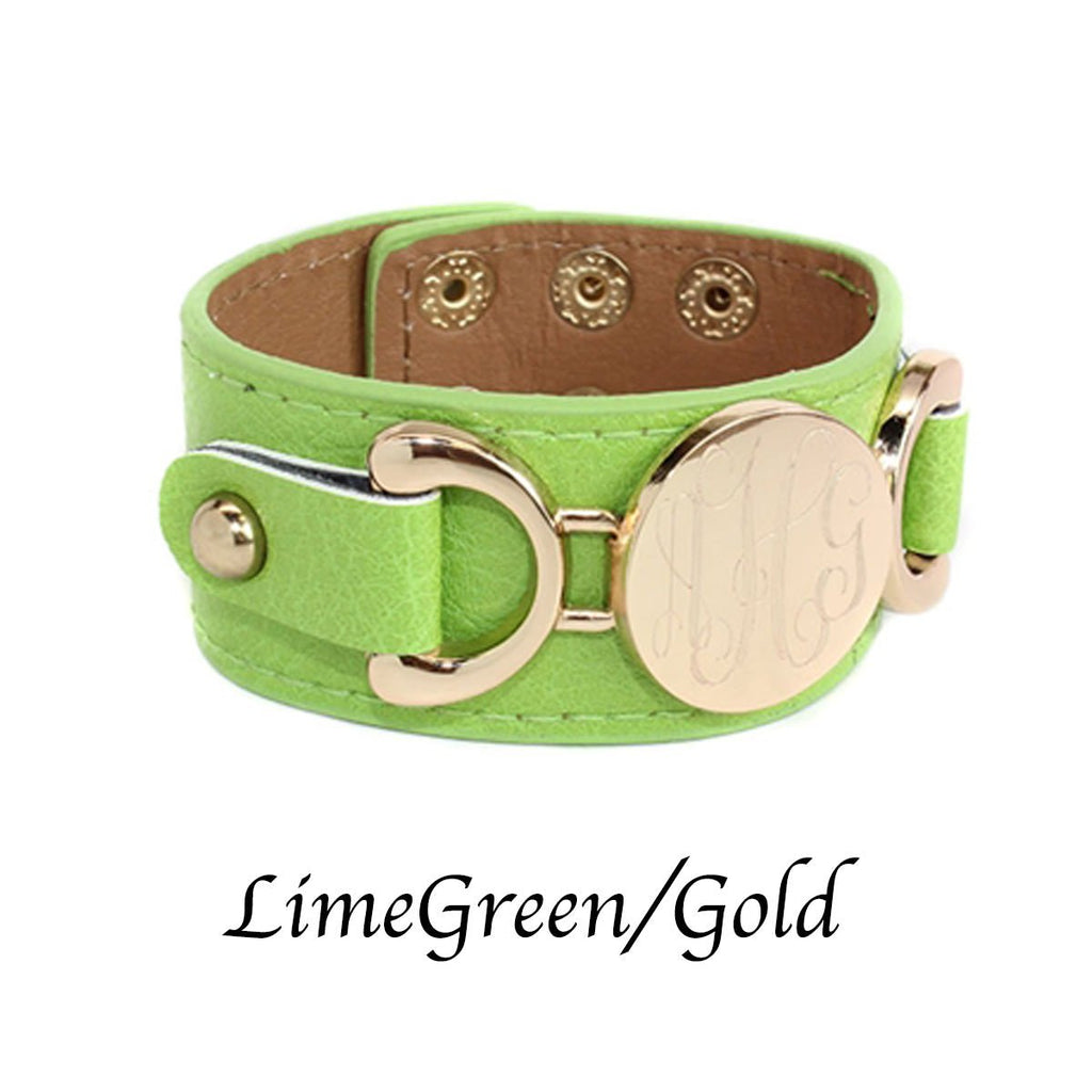 Engraved {faux} Leather Cuffs - Allyanna GiftsMONOGRAM + ENGRAVING
