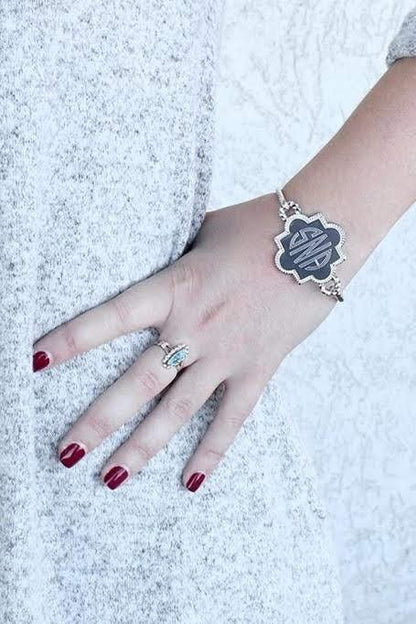 Engraved Quatrefoil Bracelet - Allyanna GiftsMONOGRAM + ENGRAVING