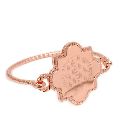 Engraved Quatrefoil Bracelet - Allyanna GiftsMONOGRAM + ENGRAVING