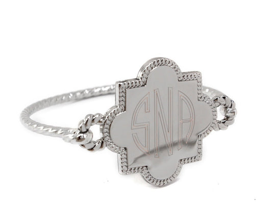 Engraved Quatrefoil Bracelet - Allyanna GiftsMONOGRAM + ENGRAVING