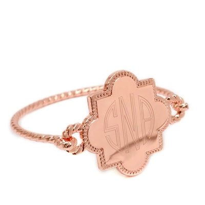 Engraved Quatrefoil Necklace, Bracelet, and Earrings Set - Allyanna GiftsMONOGRAM + ENGRAVING