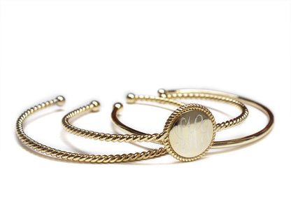 Engraved Triple Rope Bangle Bracelet - Allyanna GiftsMONOGRAM + ENGRAVING