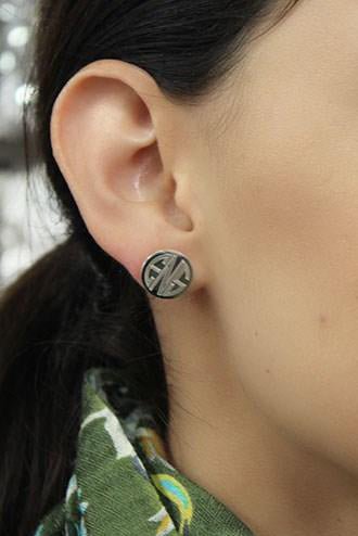 German Silver Engraved Stud Earrings - Allyanna GiftsMONOGRAM + ENGRAVING