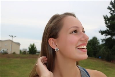 German Silver Monogram Earrings - Allyanna GiftsMONOGRAM + ENGRAVING