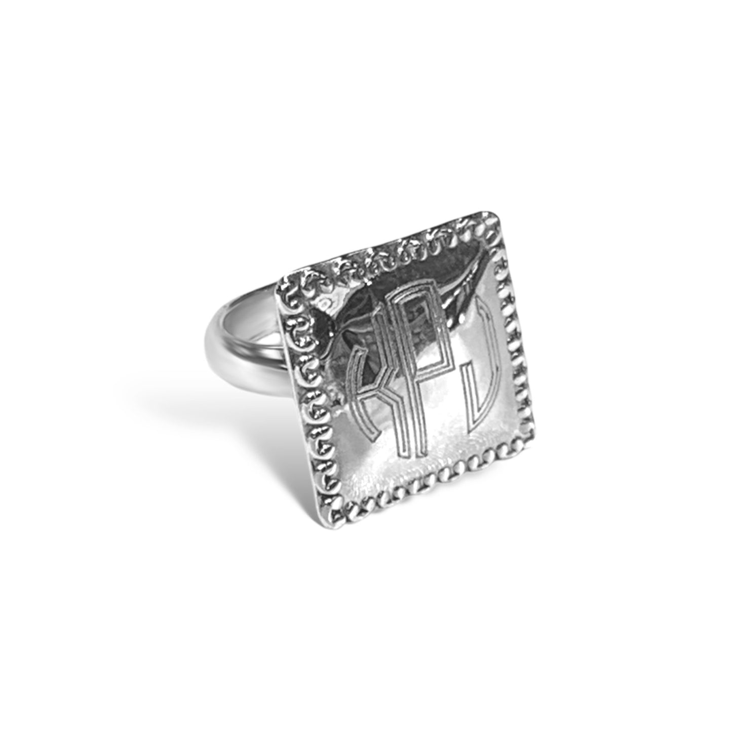 German Silver Square and Bead Border Design - Allyanna Gifts
