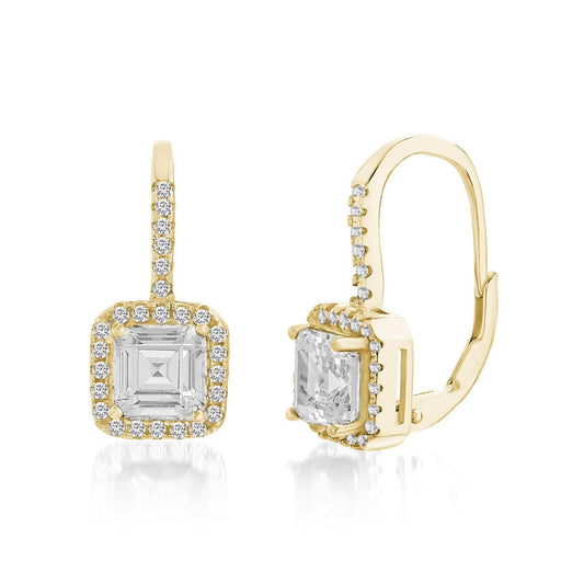 Gold CZ Lever Back Earring - Allyanna GiftsEARRINGS