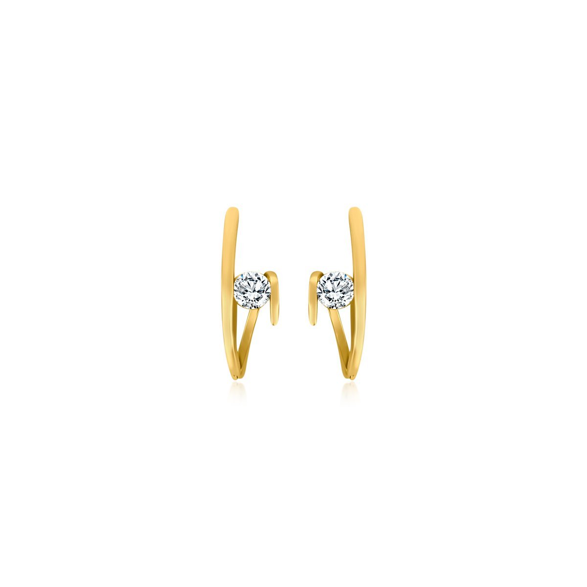 Gold CZ Twisted Earrings - Allyanna Gifts