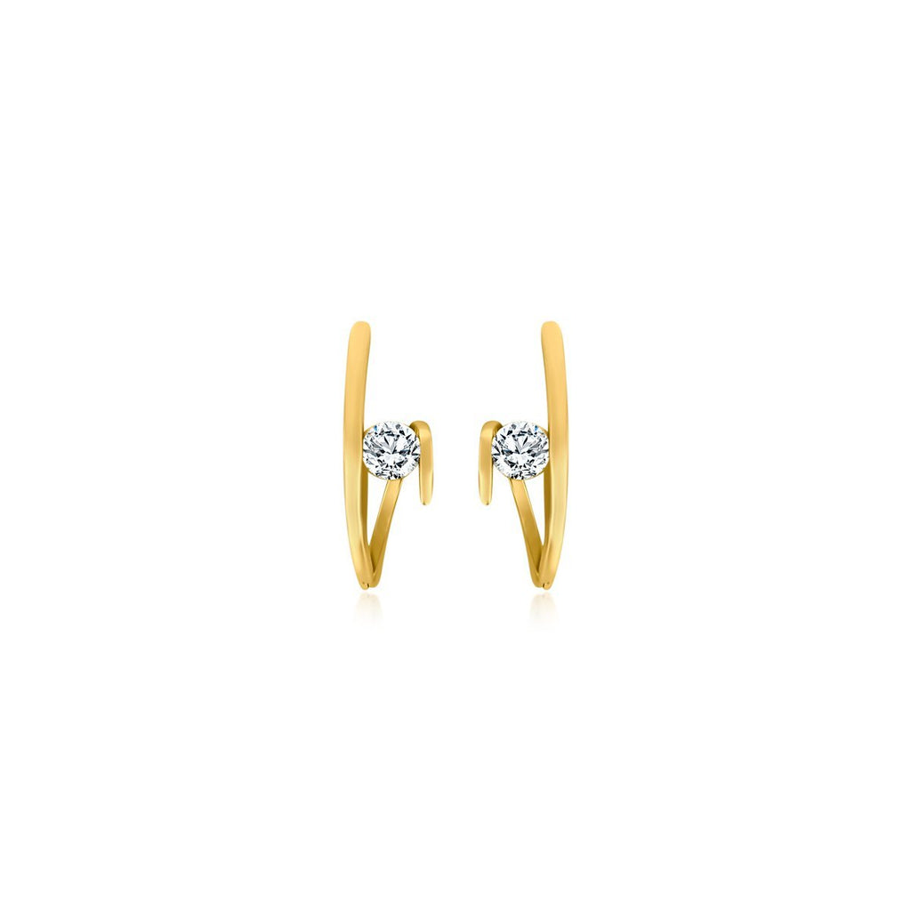 Gold CZ Twisted Earrings - Allyanna Gifts