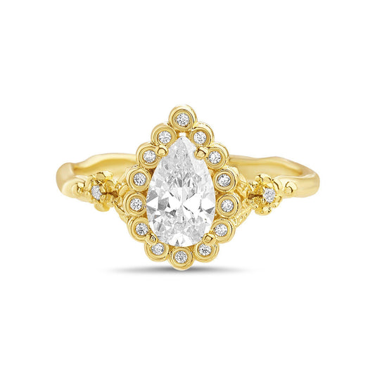 Gold Teardrop Floral Band Ring - Allyanna GiftsRINGS