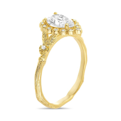 Gold Teardrop Floral Band Ring - Allyanna GiftsRINGS
