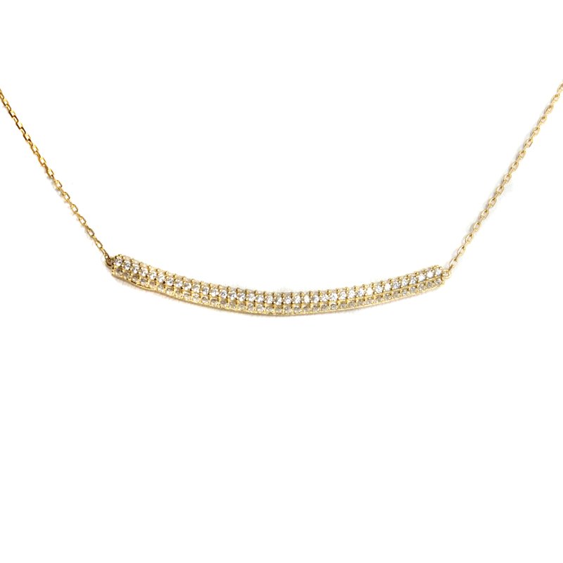 Golden CZ Stone Curve Necklace - Allyanna GiftsJEWELRY