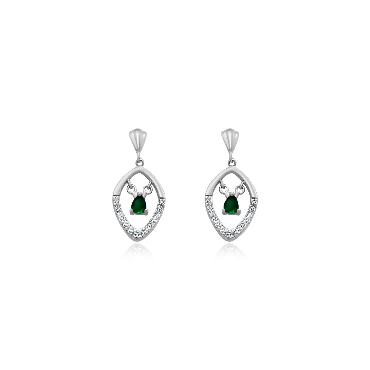 Green Gemstone Dangle Earrings - Allyanna Gifts