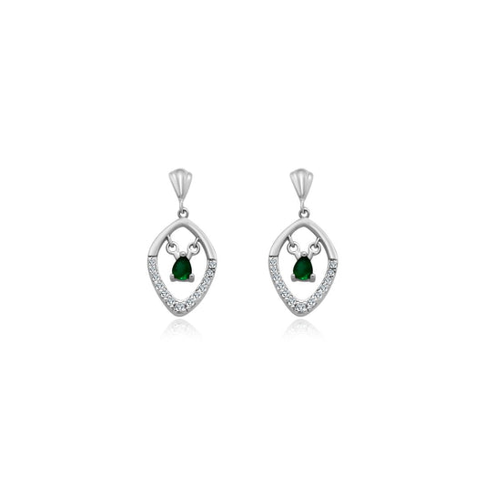 Green Gemstone Dangle Earrings - Allyanna Gifts