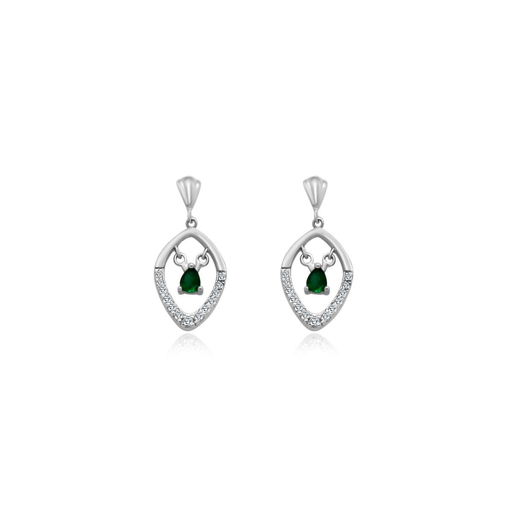 Green Gemstone Dangle Earrings - Allyanna Gifts