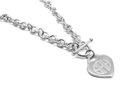Heart Disc German Silver Necklace - Allyanna GiftsMONOGRAM + ENGRAVING