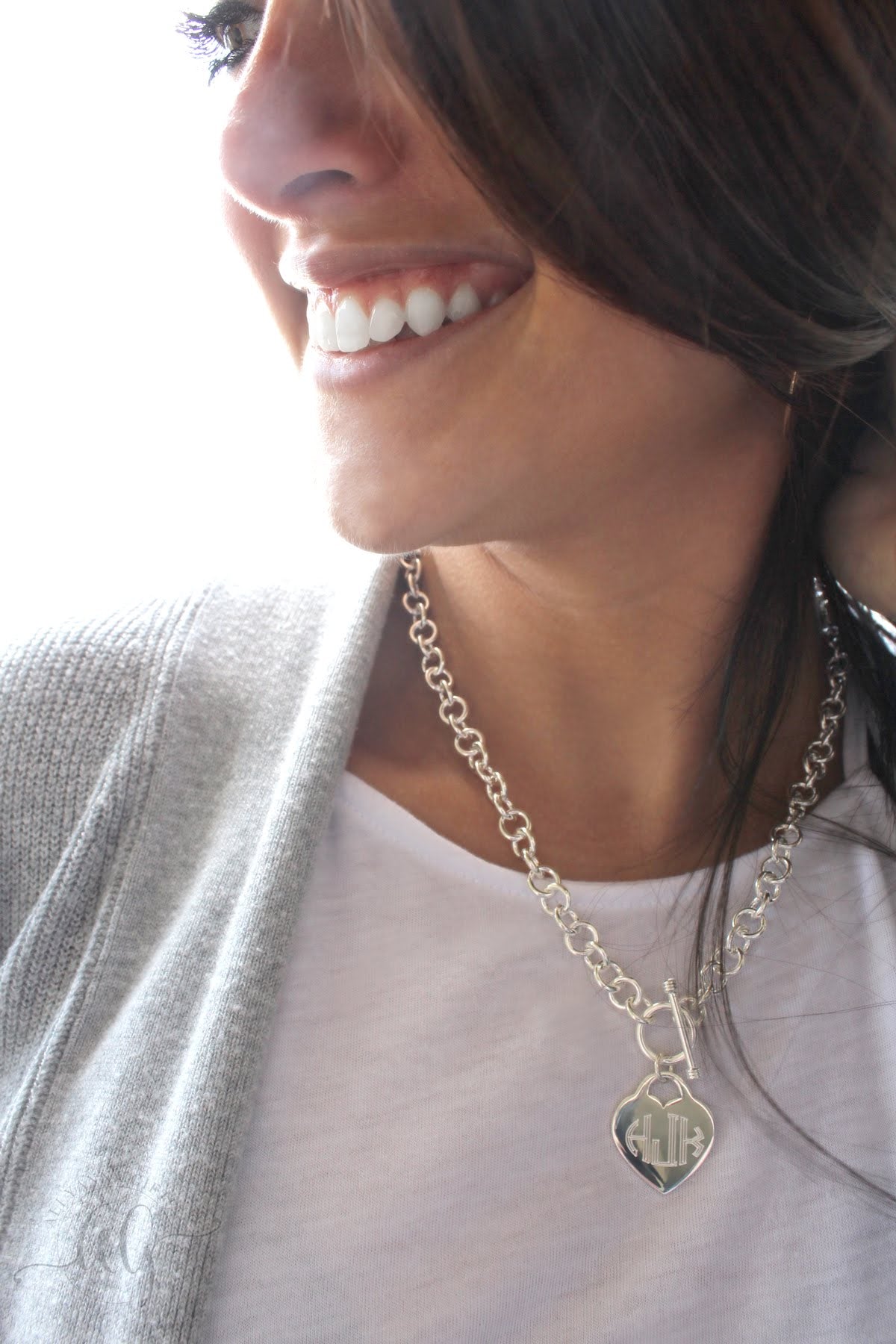 Heart Disc German Silver Necklace - Allyanna GiftsMONOGRAM + ENGRAVING