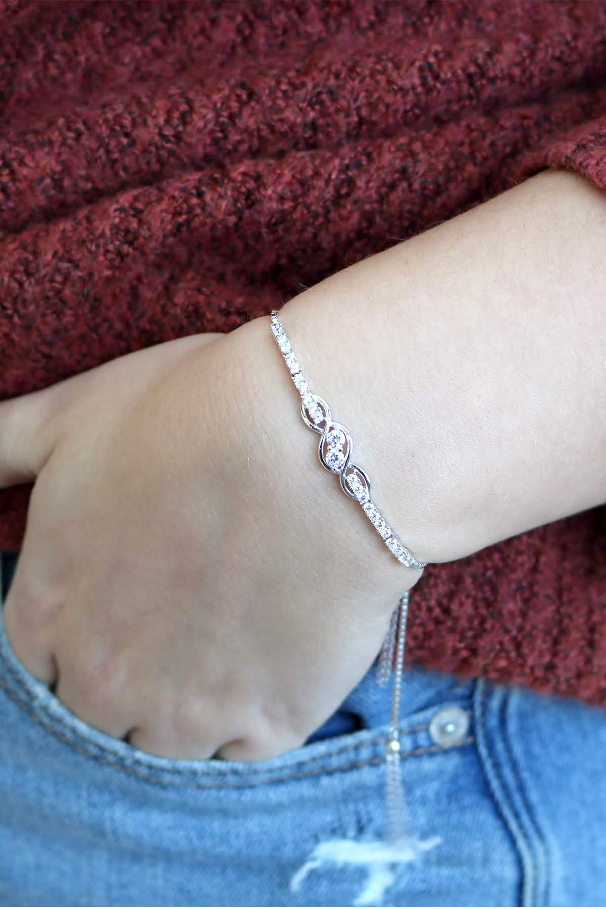 Infinity Loop CZ Bolo Bracelet - Allyanna GiftsBRACELETS