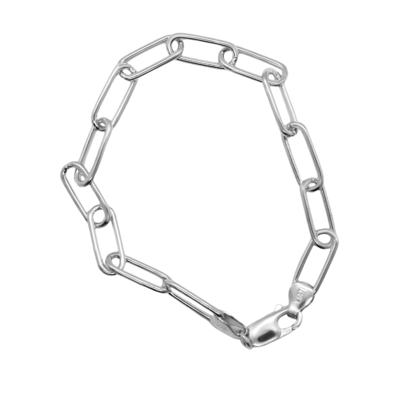 Italian 925 Sterling Silver Long Paper Clip Bracelet - Allyanna GiftsBRACELETS