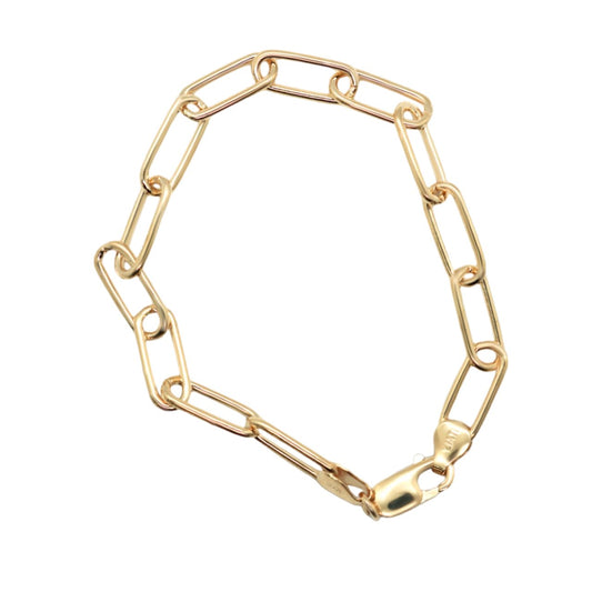 Italian 925 Sterling Silver Long Paper Clip Bracelet - Allyanna GiftsBRACELETS