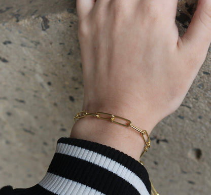Italian 925 Sterling Silver Long Paper Clip Bracelet - Allyanna GiftsBRACELETS