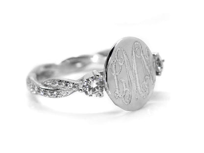 Kayla Sterling Silver Circle CZ Ring - Allyanna Gifts