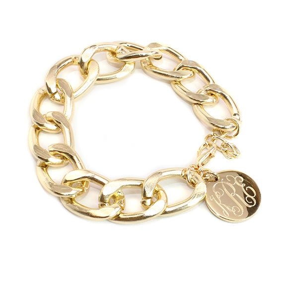 Link N' Love Chain Charm Bracelet - Allyanna GiftsMONOGRAM + ENGRAVING