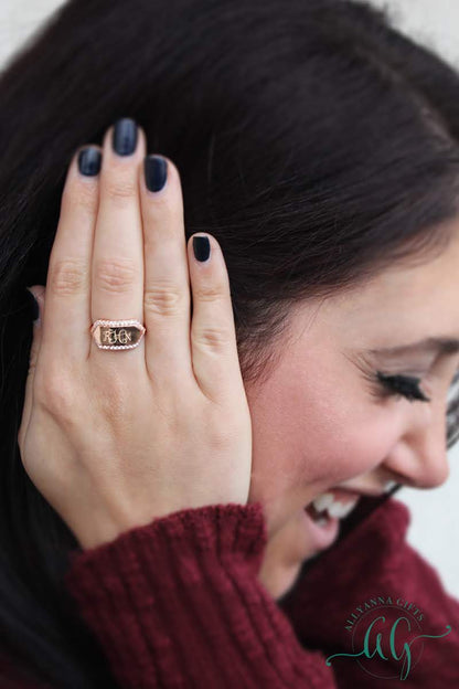Mariah CZ Bar Ring - Allyanna GiftsMONOGRAM + ENGRAVING