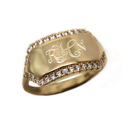 Mariah CZ Bar Ring - Allyanna GiftsMONOGRAM + ENGRAVING