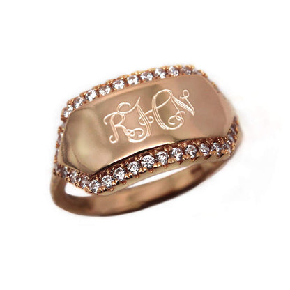 Mariah CZ Bar Ring - Allyanna GiftsMONOGRAM + ENGRAVING