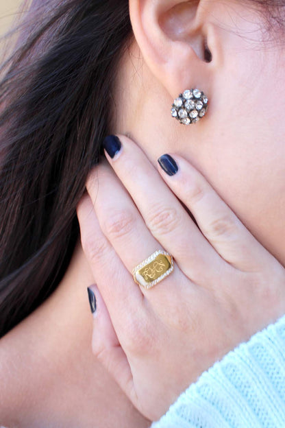 Mariah CZ Bar Ring - Allyanna GiftsMONOGRAM + ENGRAVING