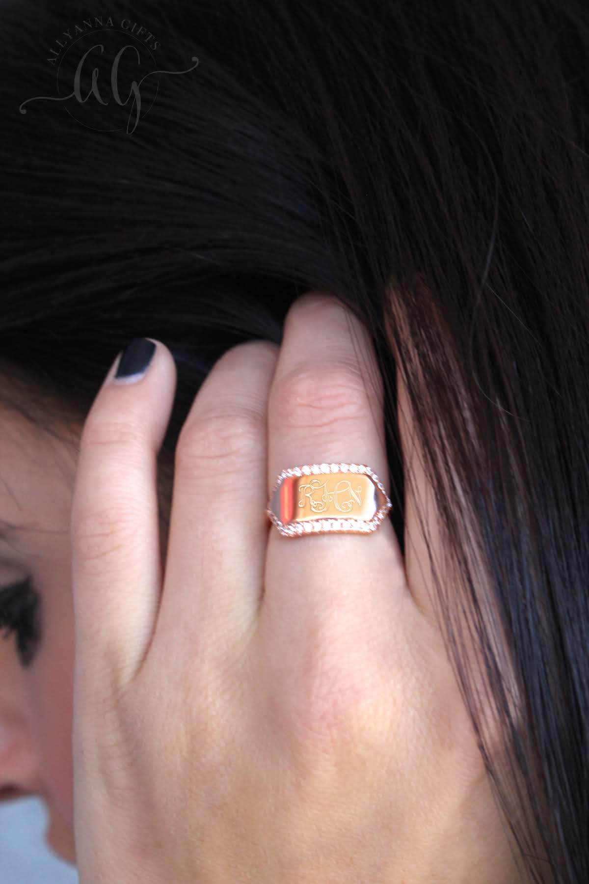 Mariah CZ Bar Ring - Allyanna GiftsMONOGRAM + ENGRAVING