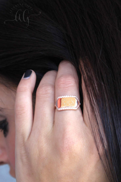 Mariah CZ Bar Ring - Allyanna GiftsMONOGRAM + ENGRAVING
