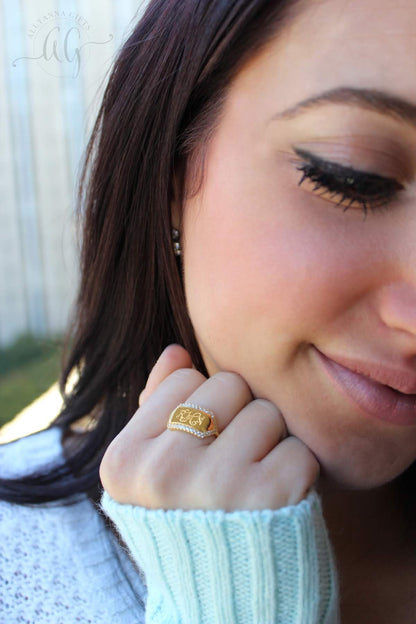 Mariah CZ Bar Ring - Allyanna GiftsMONOGRAM + ENGRAVING