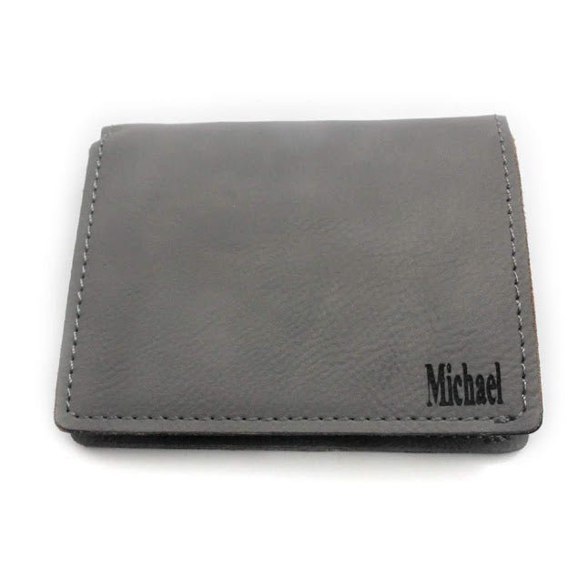 Men's Grey Leather Wallet - Allyanna GiftsGIFTS