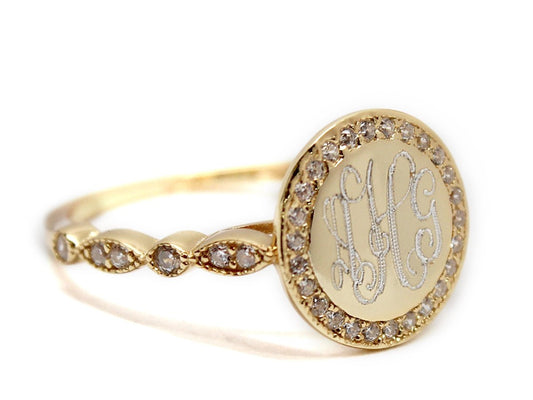 Monogrammed Adrienne Ring - Allyanna GiftsMONOGRAM + ENGRAVING