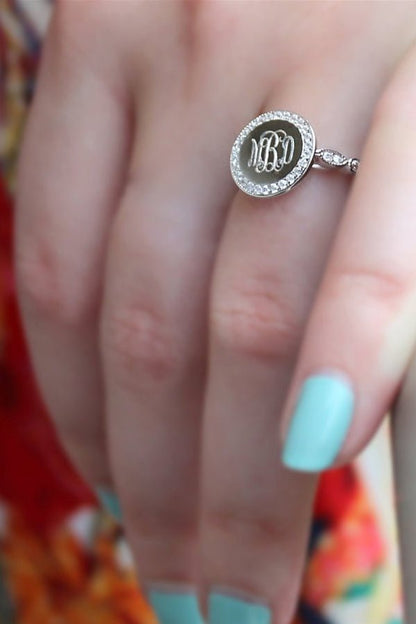 Monogrammed Adrienne Ring - Allyanna GiftsMONOGRAM + ENGRAVING