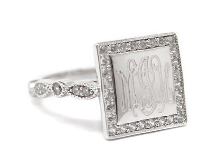 Monogrammed Aisha Ring - Allyanna GiftsMONOGRAM + ENGRAVING