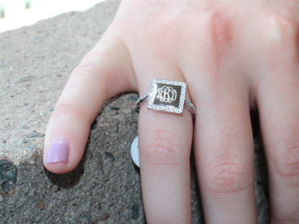 Monogrammed Aisha Ring - Allyanna GiftsMONOGRAM + ENGRAVING