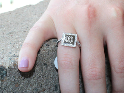 Monogrammed Aisha Ring - Allyanna GiftsMONOGRAM + ENGRAVING